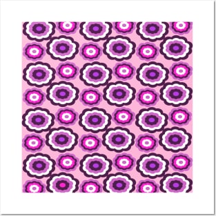 Pink Flower Pattern Posters and Art